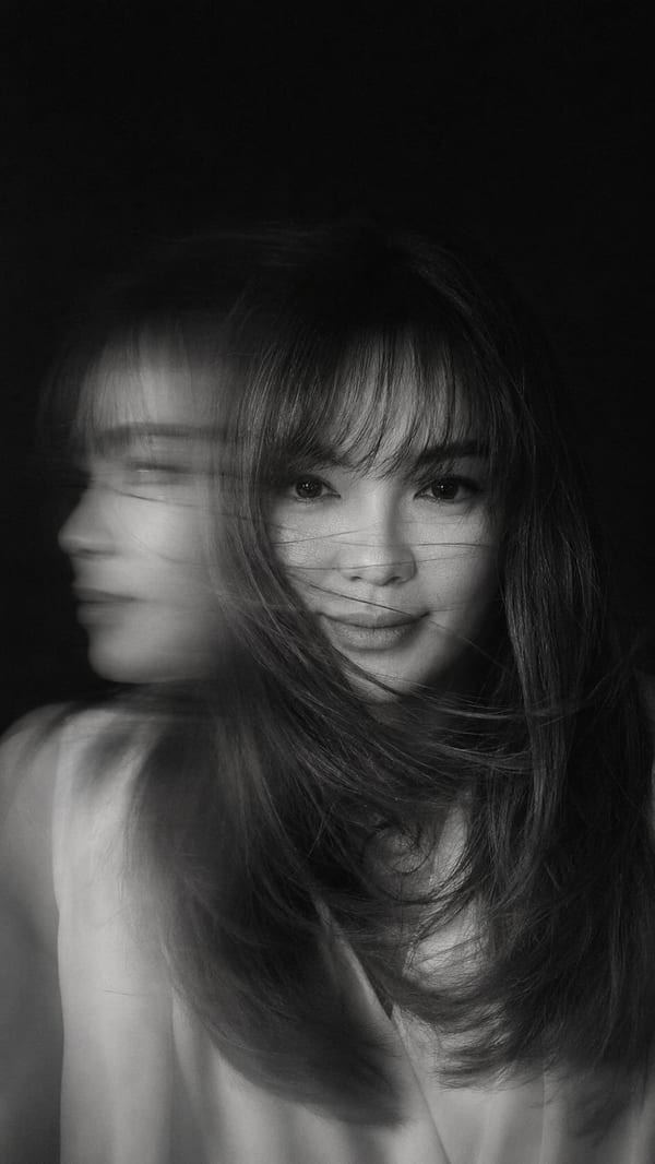 Black-and-white motion blur portrait — GPT Image 2